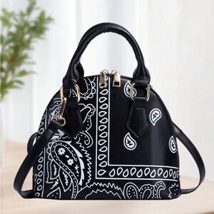 Black and White Paisley Handbag